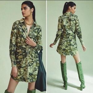 Pilcro Green and Purple Plaid Dress